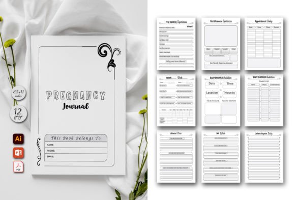 Download My Pregnancy Journal Log | KDP Interior - Pregnancy journal Collection