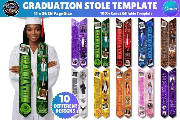 Download Graduation Stole Canva Editable Template - Editable template Collection
