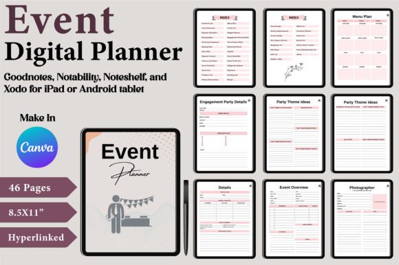 Download Digital Event Planner Canva Templates - Event planner Collection