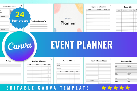 Download Editable Event Planner Kdp Canva - Event planner Collection
