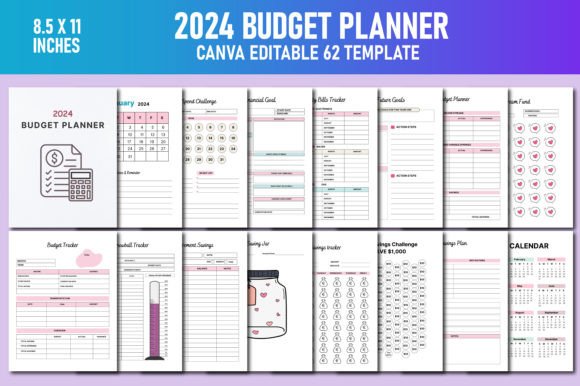 Download 2024 Budget Planner Canva KDP - Budget planner Collection