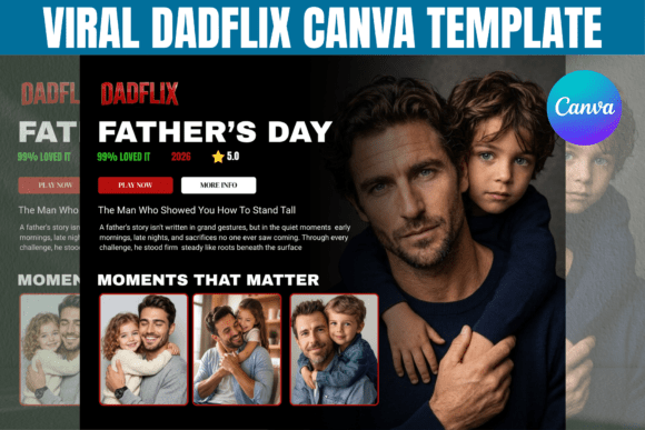 Download Viral Dadflix Canva Editable Template - Editable template Collection