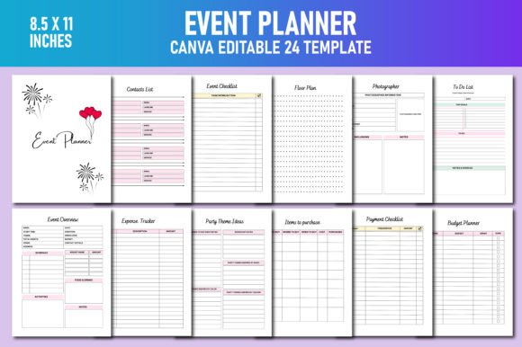 Download Event Planner Canva KDP - Event planner Collection