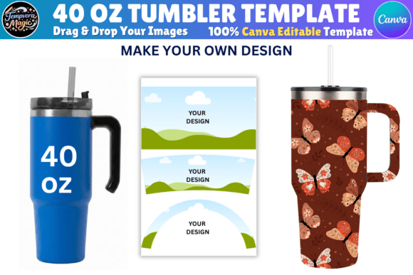 Download 40oz Tumbler Canva Editable Template - Editable template Collection