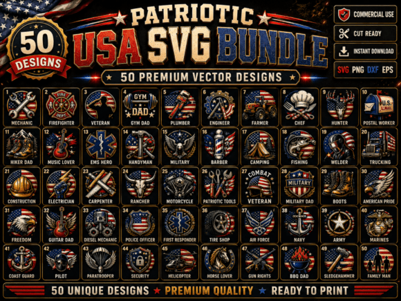 Download Patriotic USA SVG Premium Bundle Pack - Bundle pack Collection
