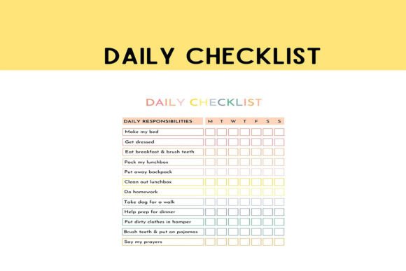 Download Daily Checklist, Daily Routine for Kids - Daily routine Collection