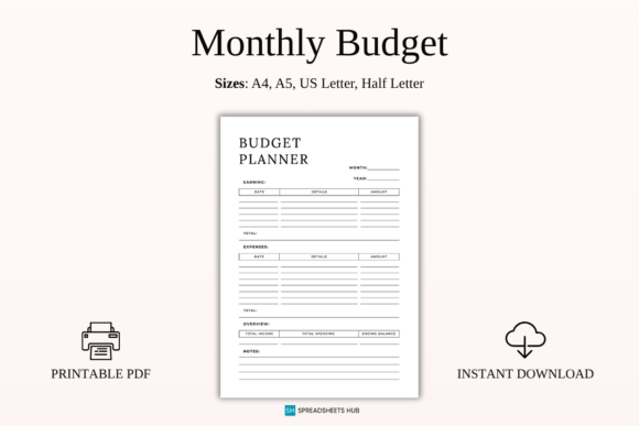 Download Monthly Finance Log &amp; Budget Planner - Budget planner Collection