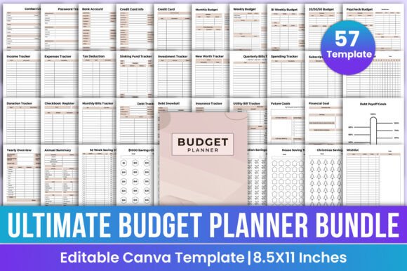 Download Ultimate Budget Planner Bundle Canva - Budget planner Collection