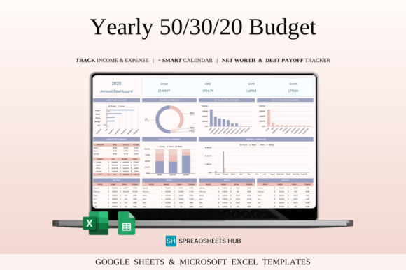 Download 50/30/20 Annual Budget Planner - Budget planner Collection