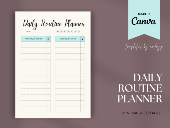 Download Retro Minimalist Daily Routine Planner - Premium Resources