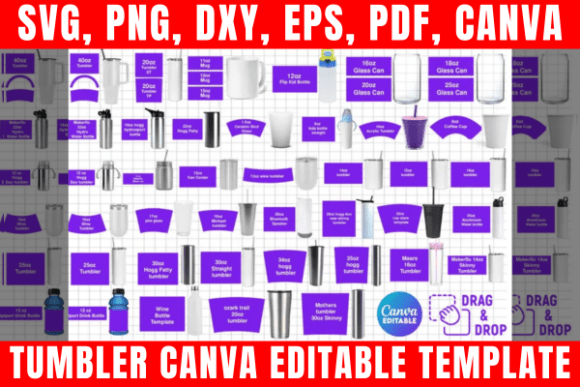 Download Tumbler Canva Editable Template Bundle - Editable template Collection
