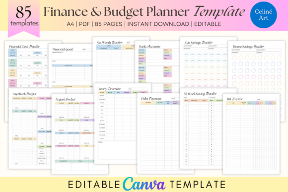 Download Editable Finance &amp; Budget Planner Canva - Budget planner Collection