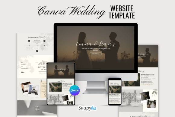 Download Canva Wedding Website Editable Template - Editable template Collection