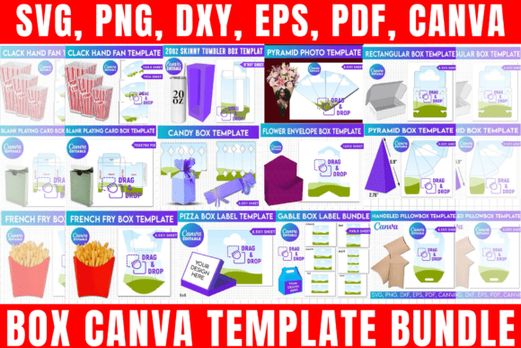 Download Box Canva Editable Template Bundle - Editable template Collection