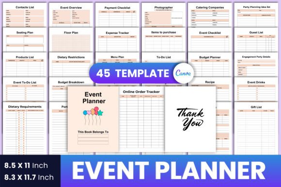 Download Event Planner Canva KDP Interior - Event planner Collection